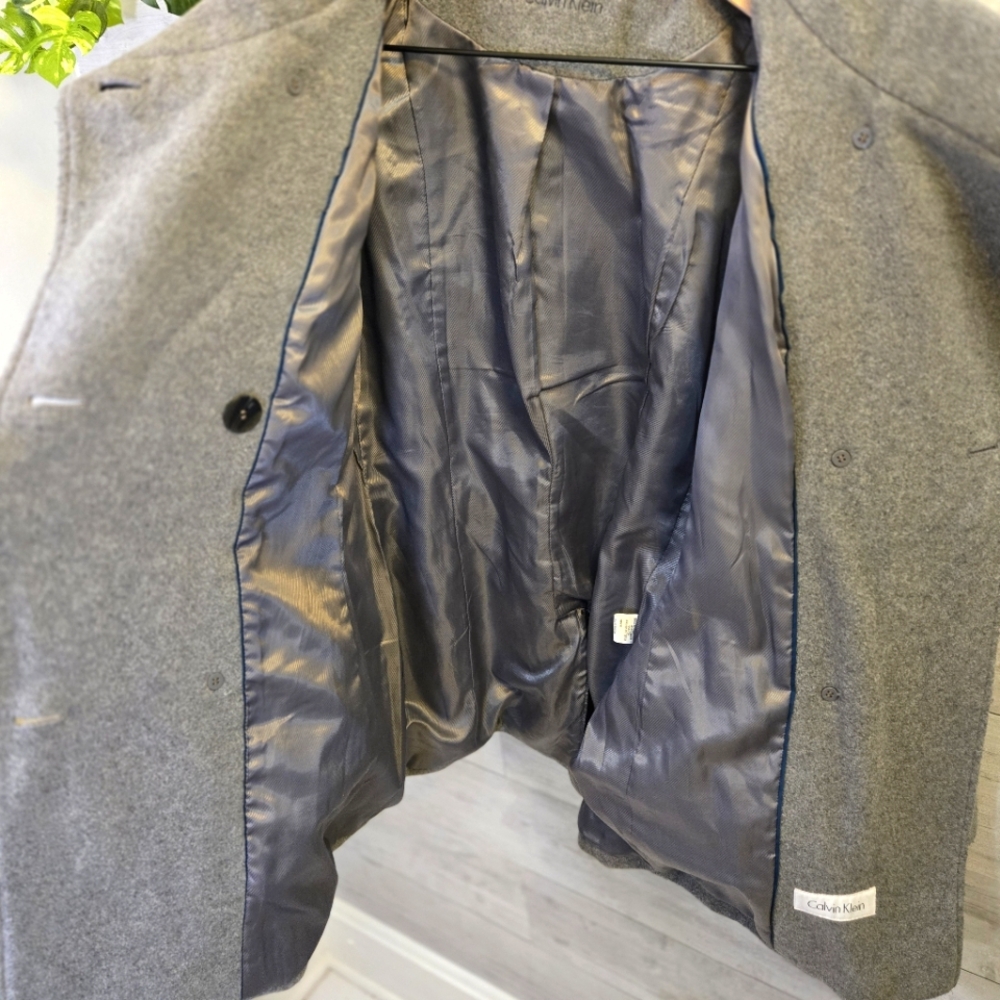 Calvin Klein Double-Breasted Women's Wool Coat. Sz 10 - Picture 4 of 11